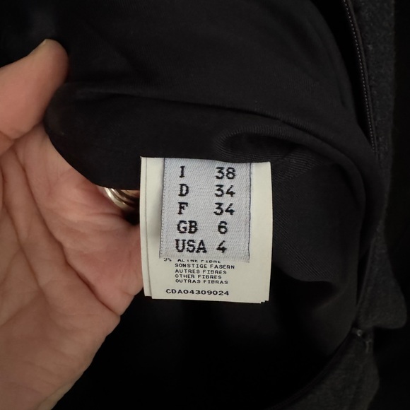 Cedric Charlier wool herringbone dress. Color is charcoal grey. Size 2. - Picture 9 of 10